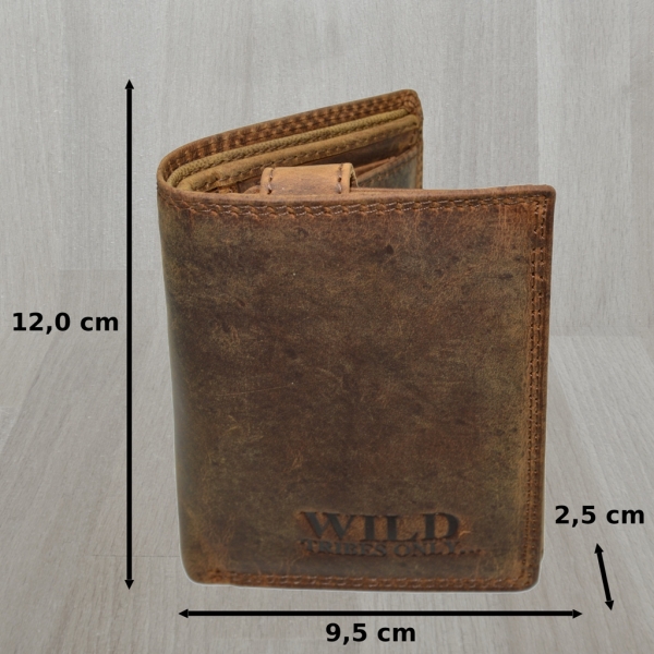 flevado Vintage Wildleder Geldbörse Voll Leder Herren Portemonnaie Hochformat RFID Safe